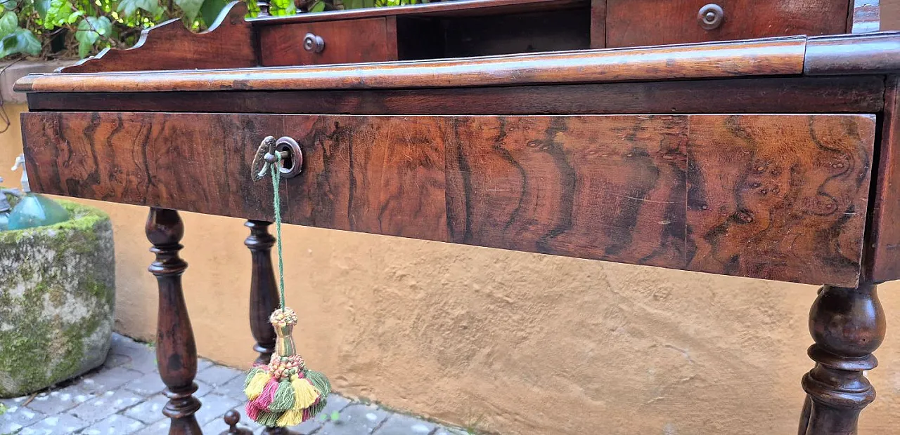 Walnut wood writing desk, 19th century 10
