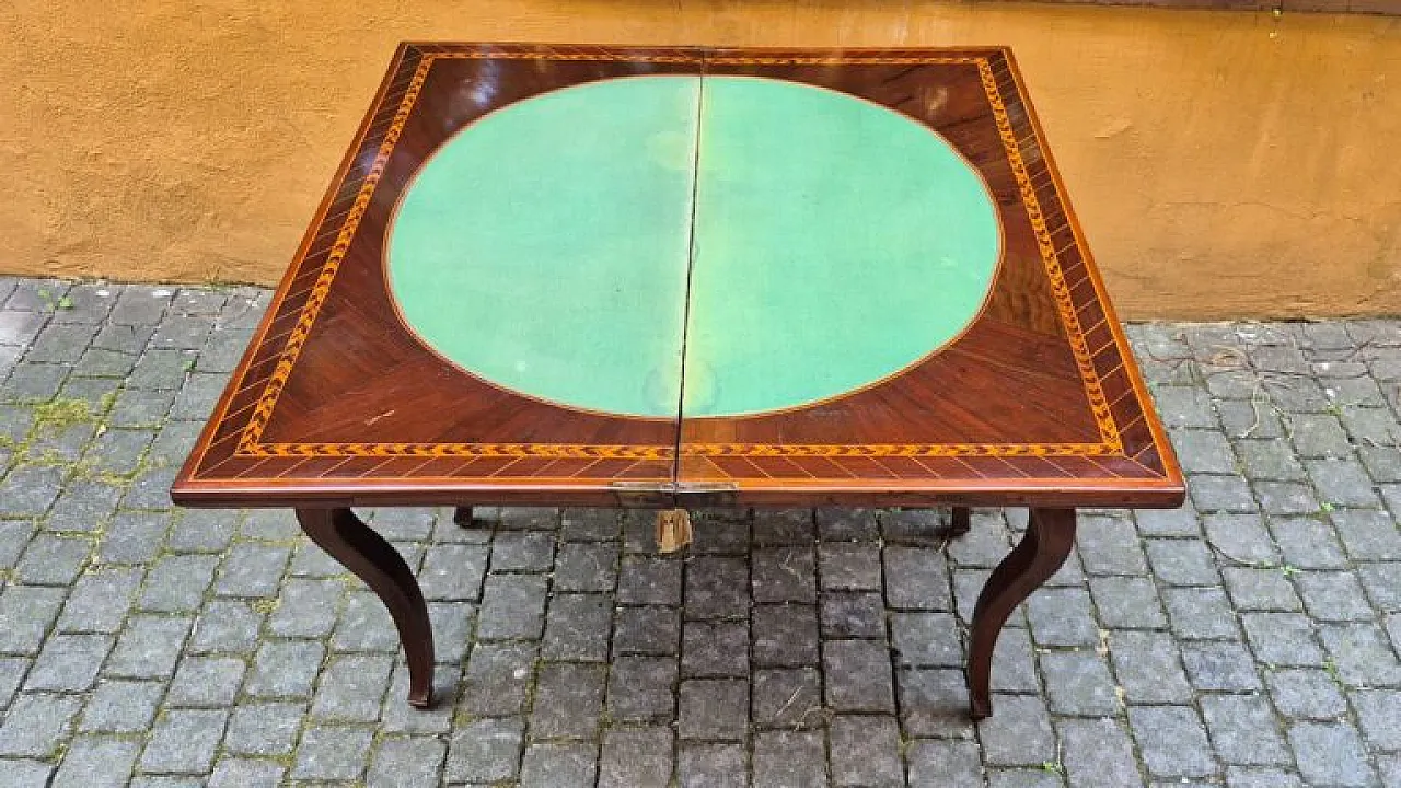 Louis XV inlaid game table, 18th century 12