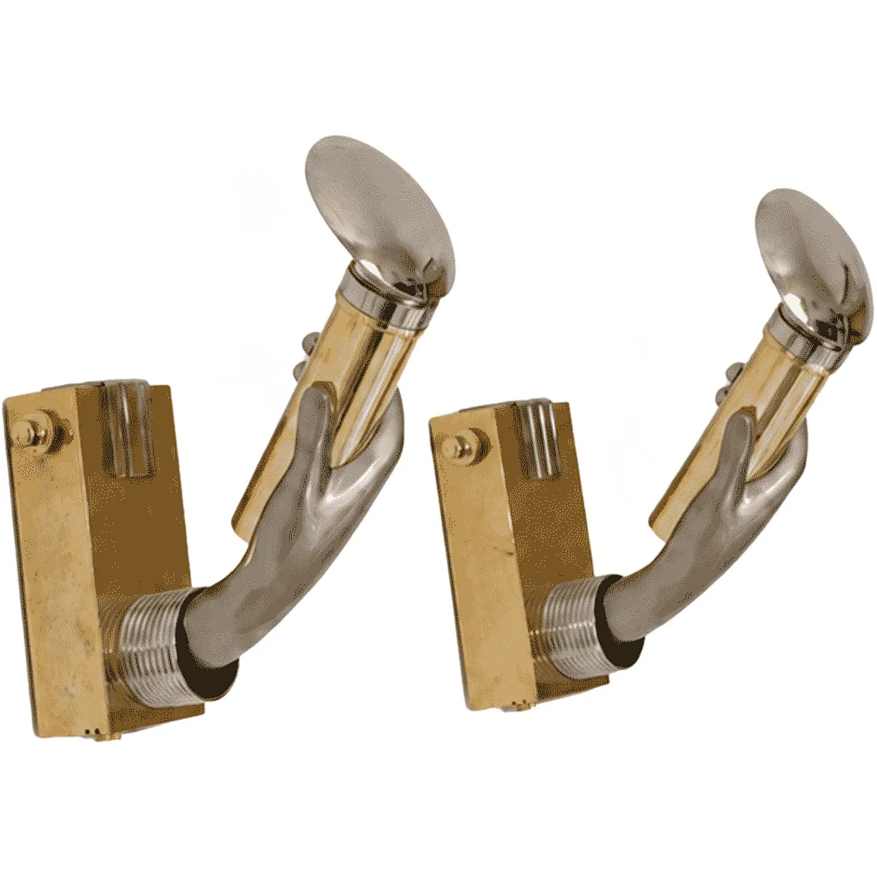 Pair of hand-shaped brass appliques in 1970s Gothic style 15