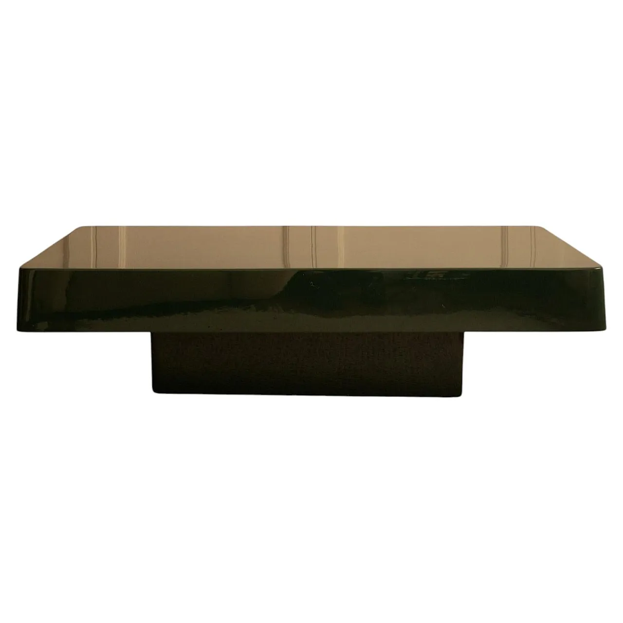 Green lacquered coffee table, 1970s 1