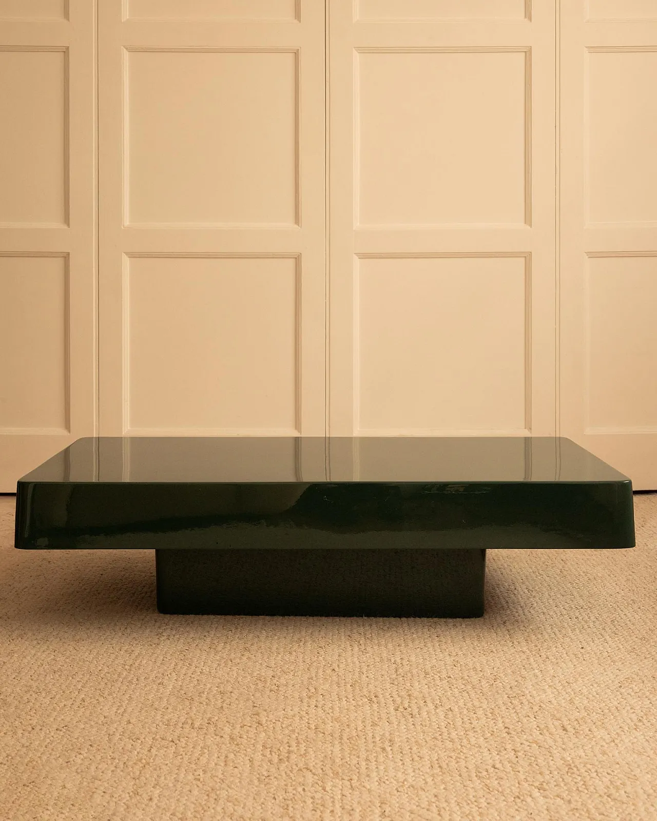 Green lacquered coffee table, 1970s 2