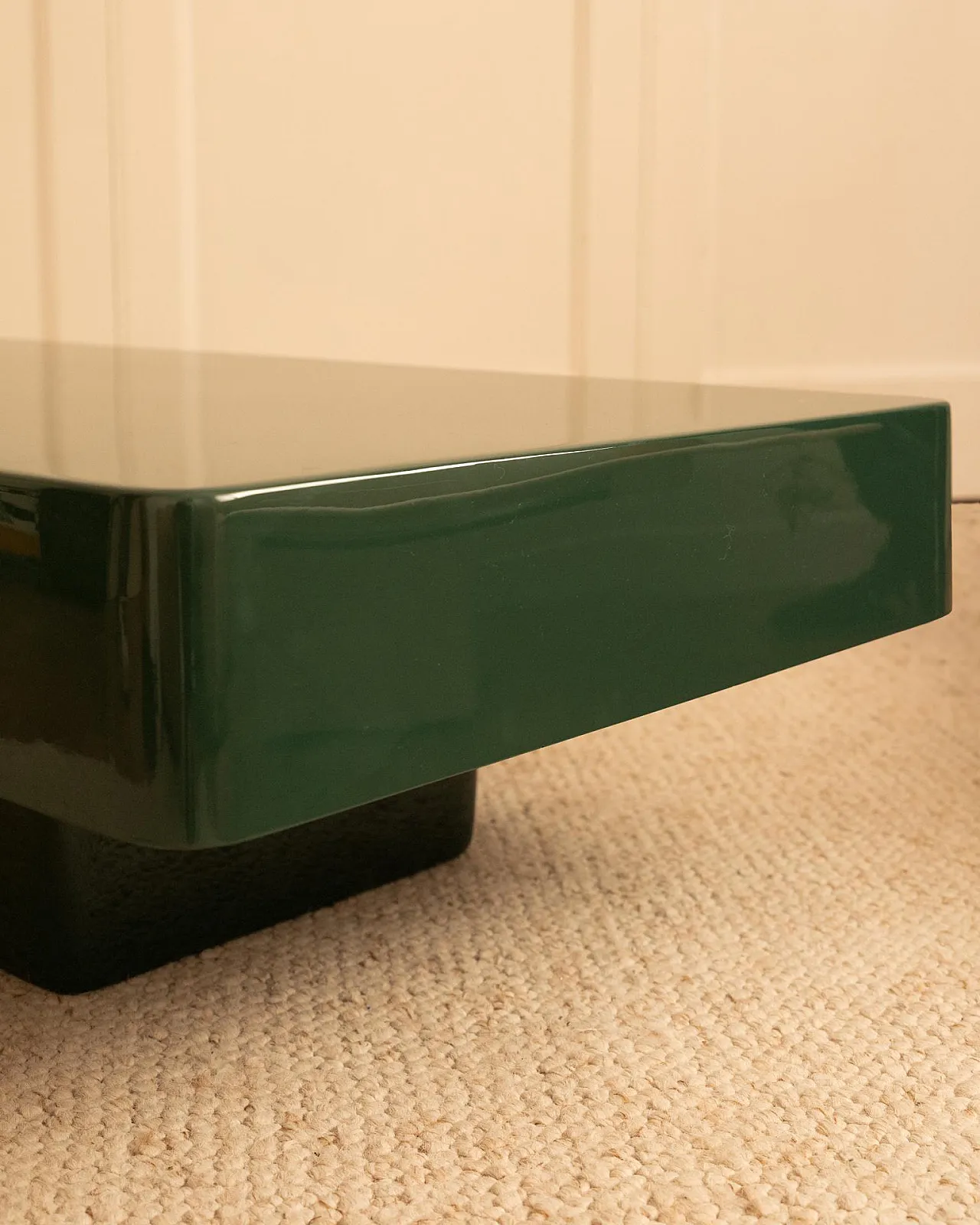 Green lacquered coffee table, 1970s 5