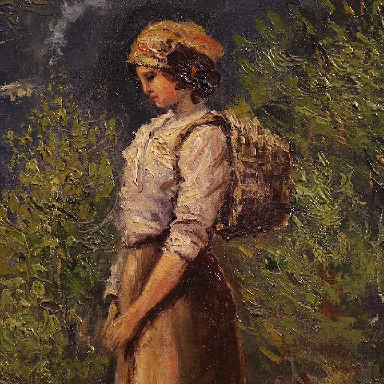 Multedo Oldoino, landscape painting with figure signed and dated 1914 11