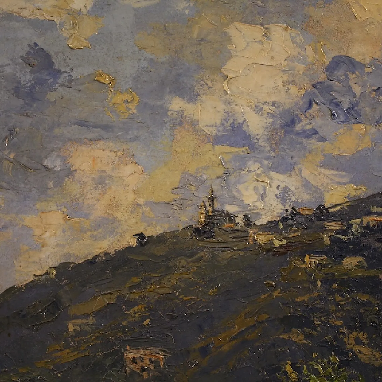 Multedo Oldoino, landscape painting with figure signed and dated 1914 12