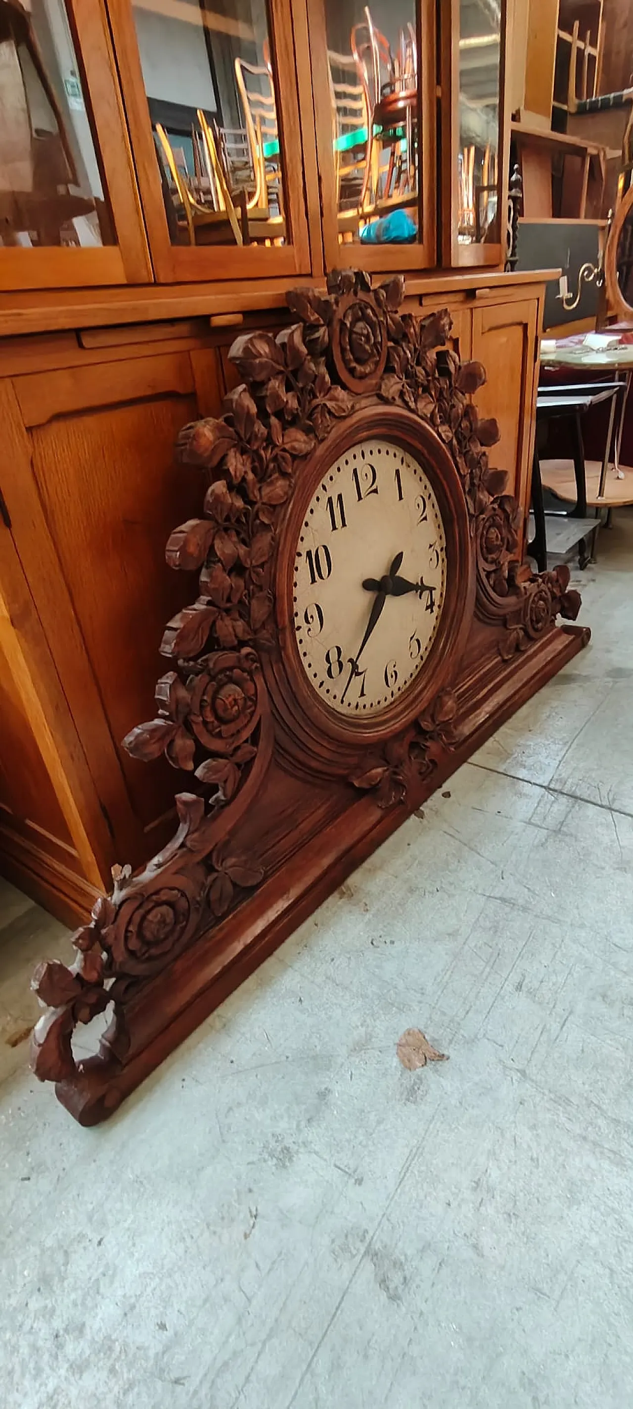 Carved hardwood clock, second half of the 19th century 1