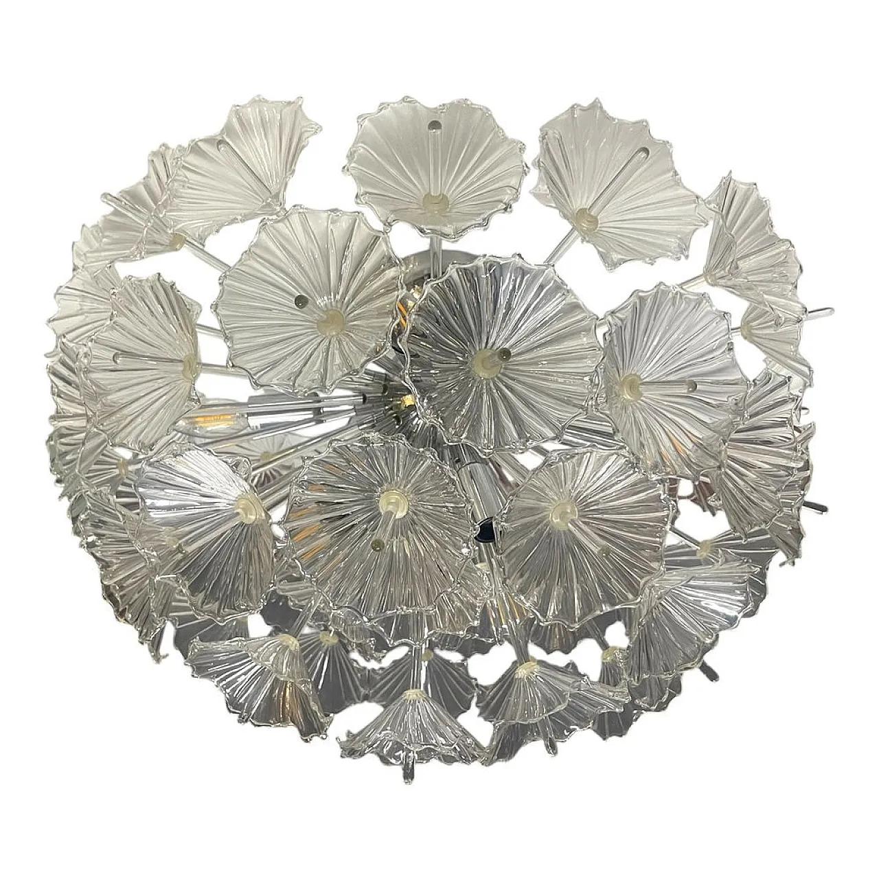 Murano glass floral recessed lamp by Contemporanea Srl, Italy, 1990s 1