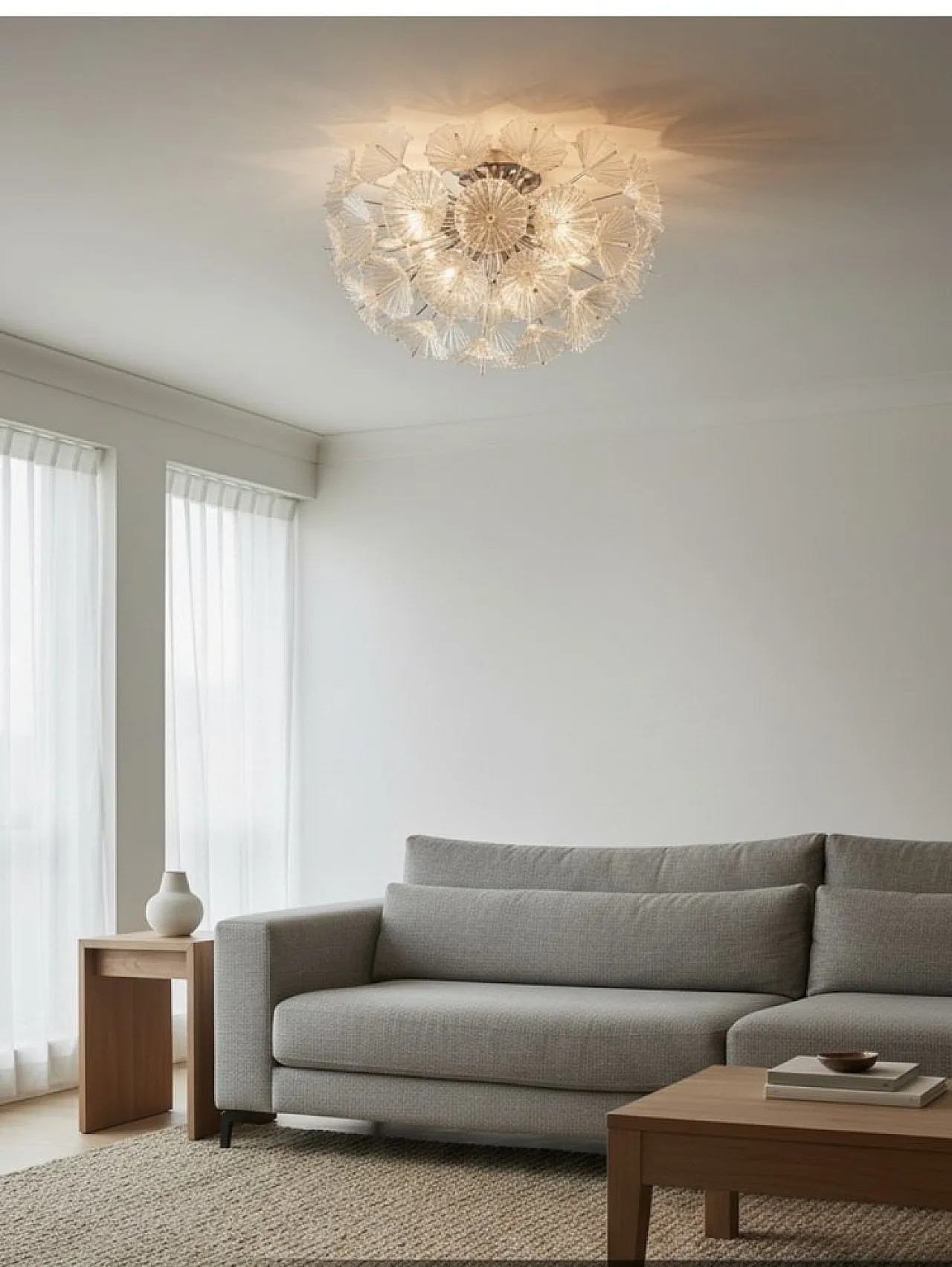 Murano glass floral recessed lamp by Contemporanea Srl, Italy, 1990s 2