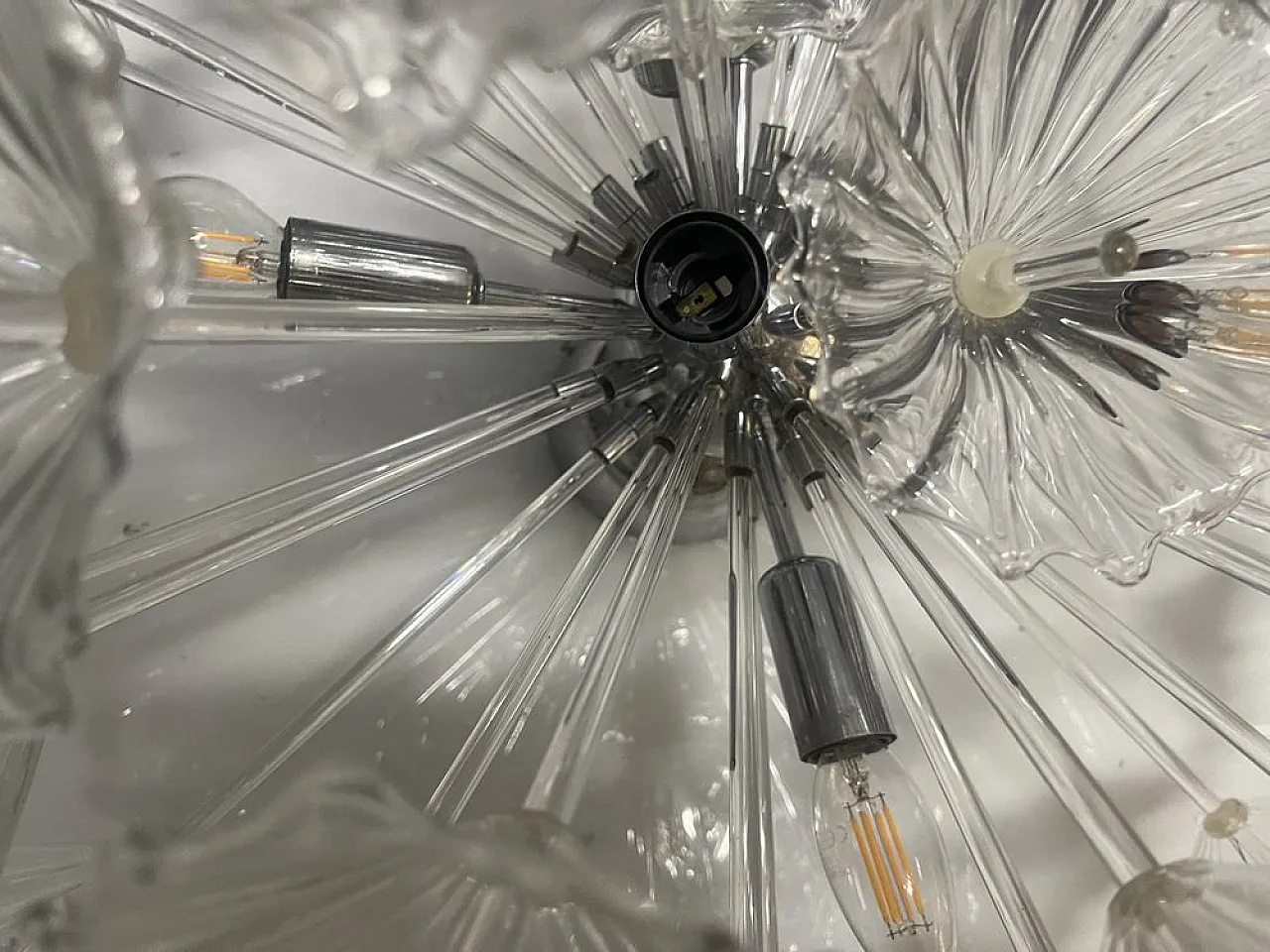 Murano glass floral recessed lamp by Contemporanea Srl, Italy, 1990s 3