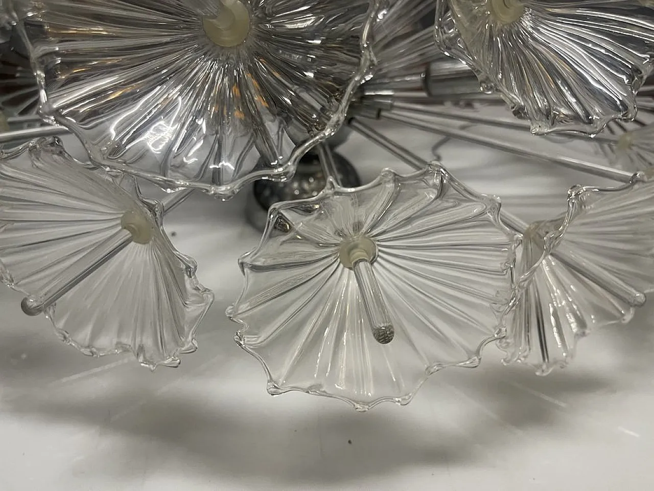 Murano glass floral recessed lamp by Contemporanea Srl, Italy, 1990s 7