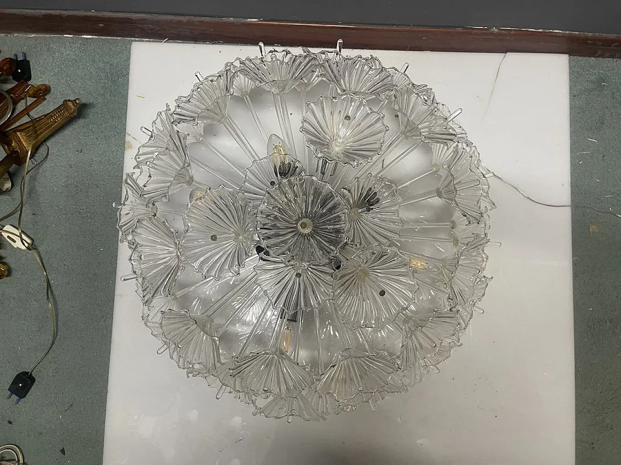 Murano glass floral recessed lamp by Contemporanea Srl, Italy, 1990s 11