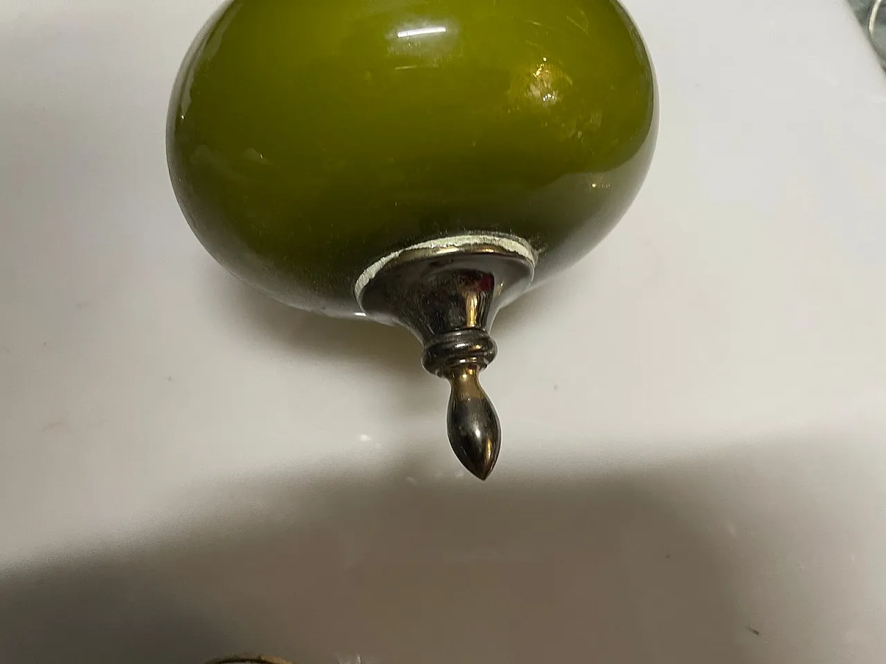 Pair of Italian Green Opaline Glass Wall Sconce from Targhetti, 1960s 6