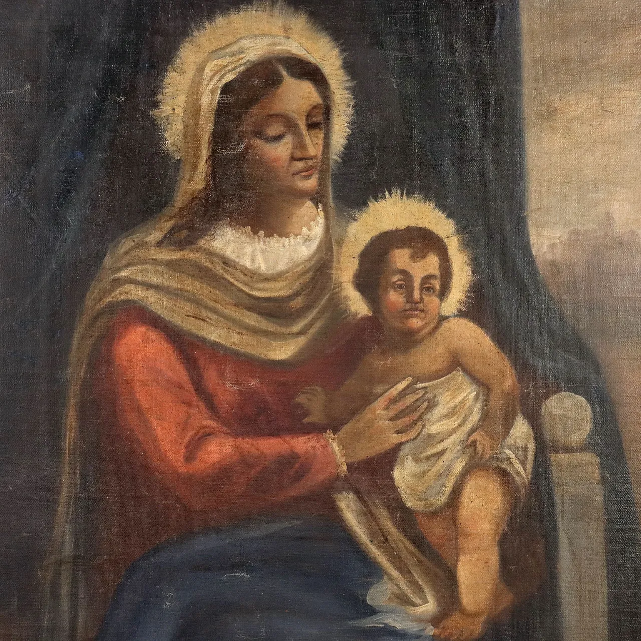 Madonna with Child, oil on canvas, 19th century 3