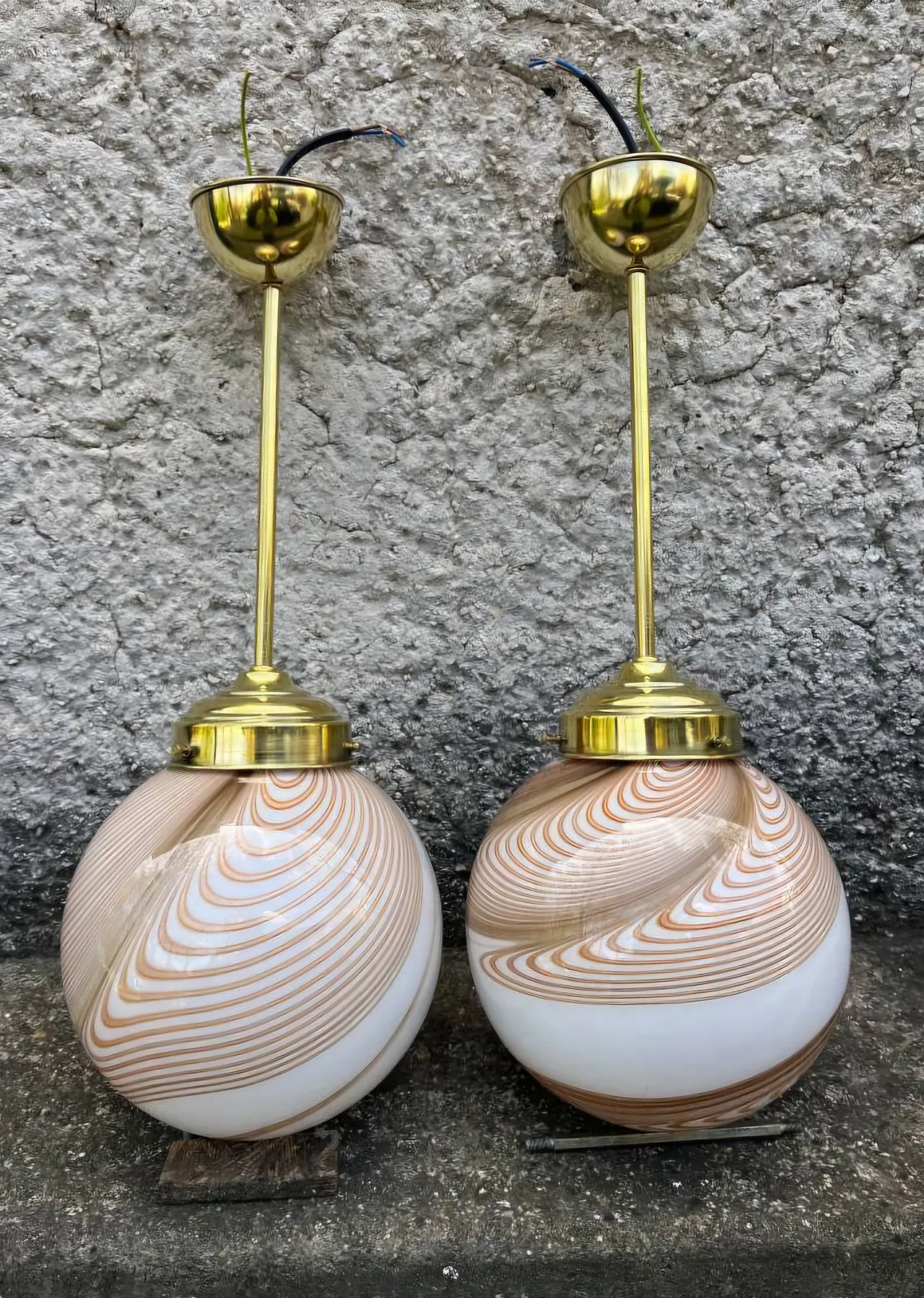 Pair of Murano Glass Ceiling Light by Dino Martens, Mid 20th Century 2