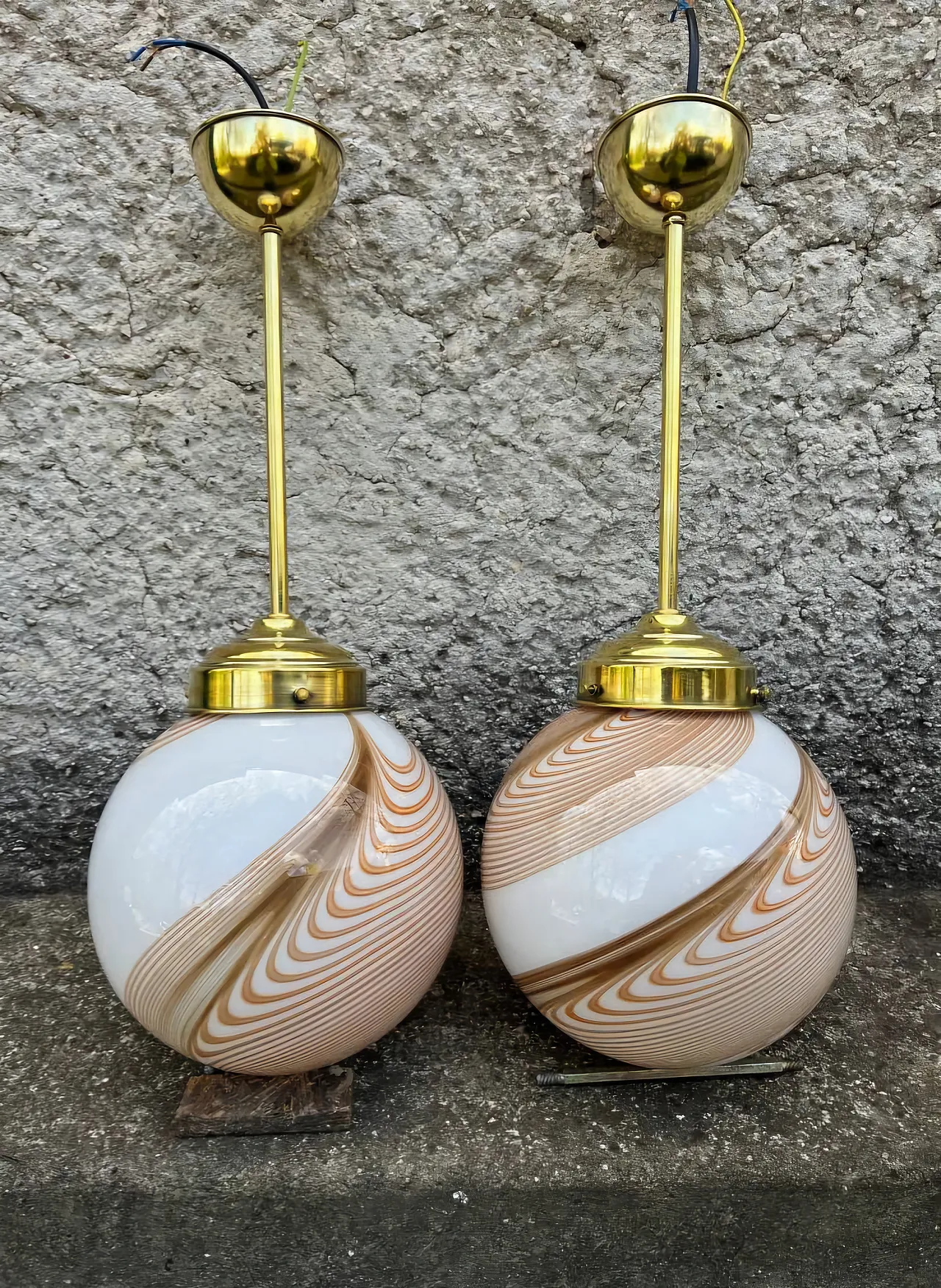 Pair of Murano Glass Ceiling Light by Dino Martens, Mid 20th Century 3