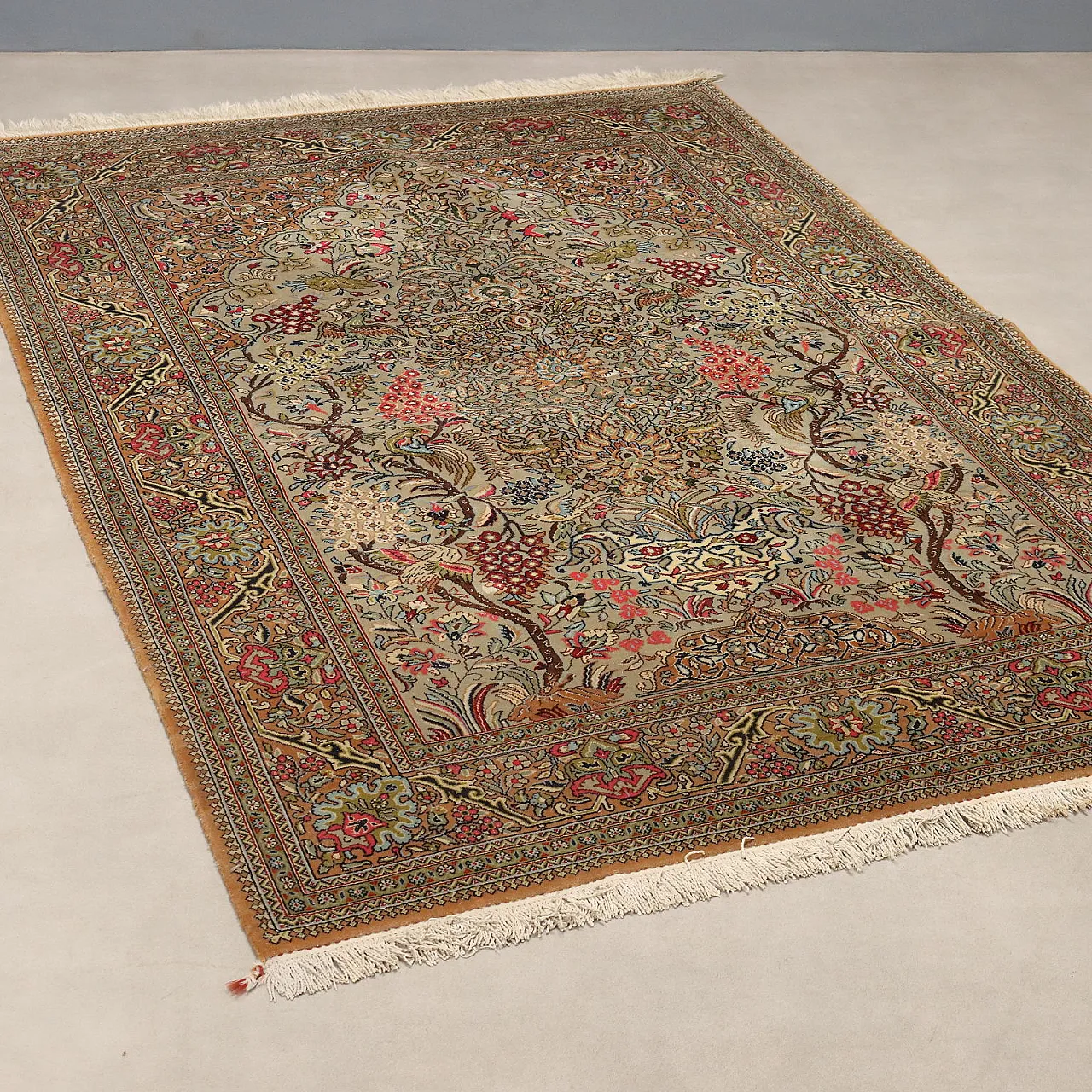 Kum carpet in cotton and wool, 20th century 1