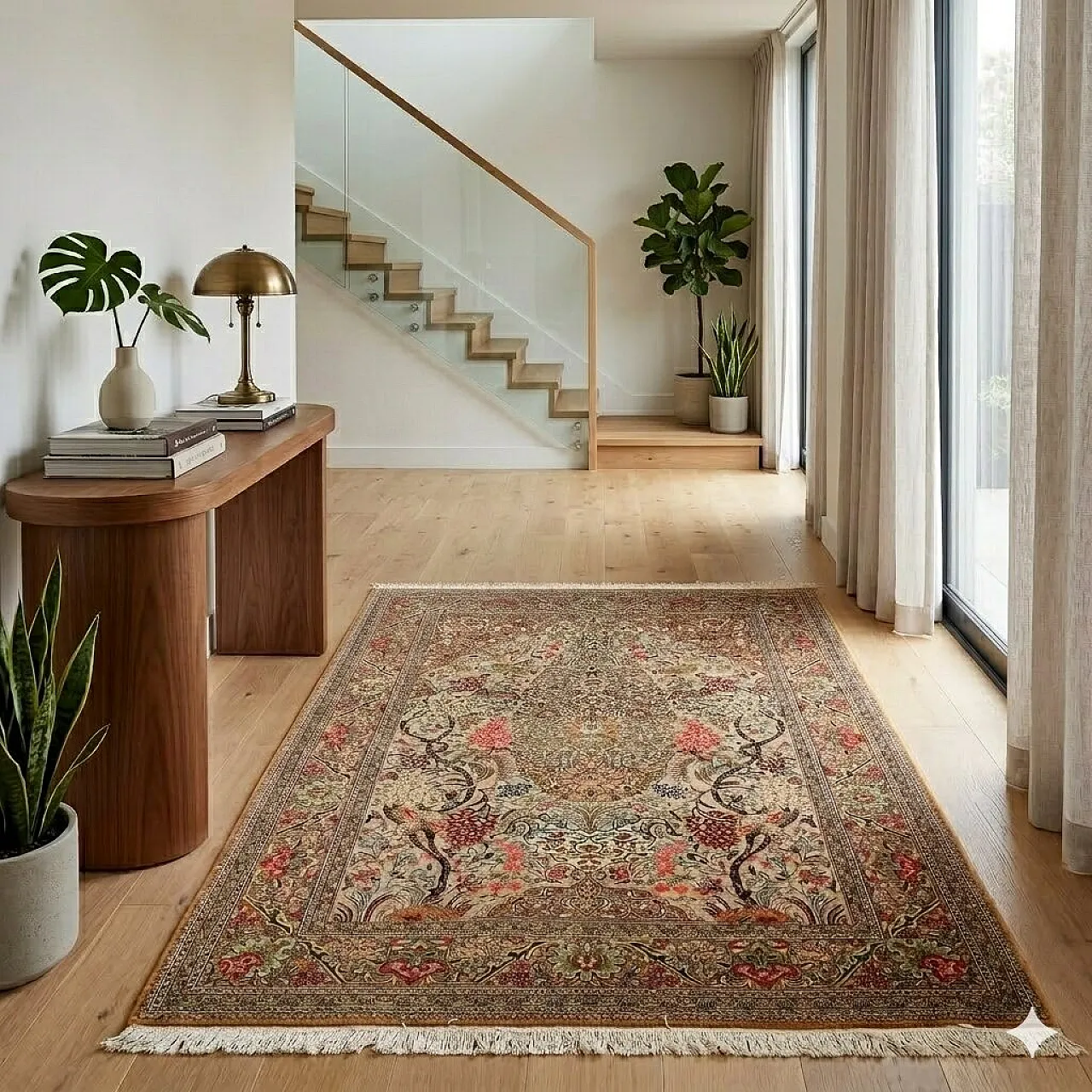 Kum carpet in cotton and wool, 20th century 2