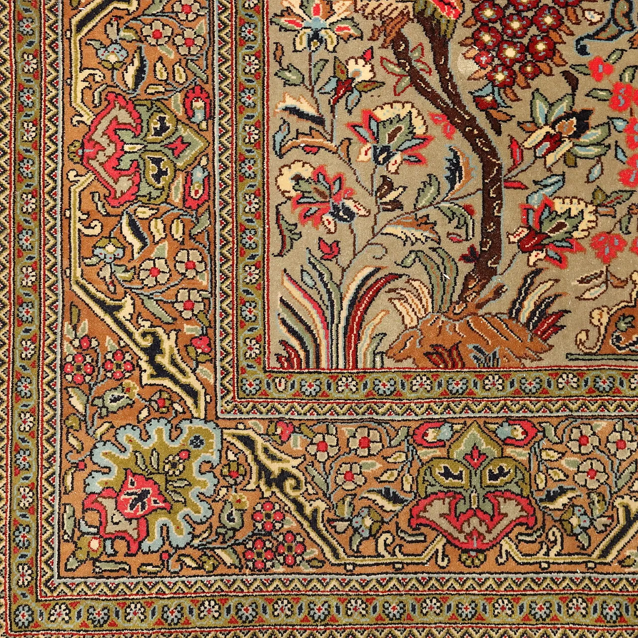 Kum carpet in cotton and wool, 20th century 7