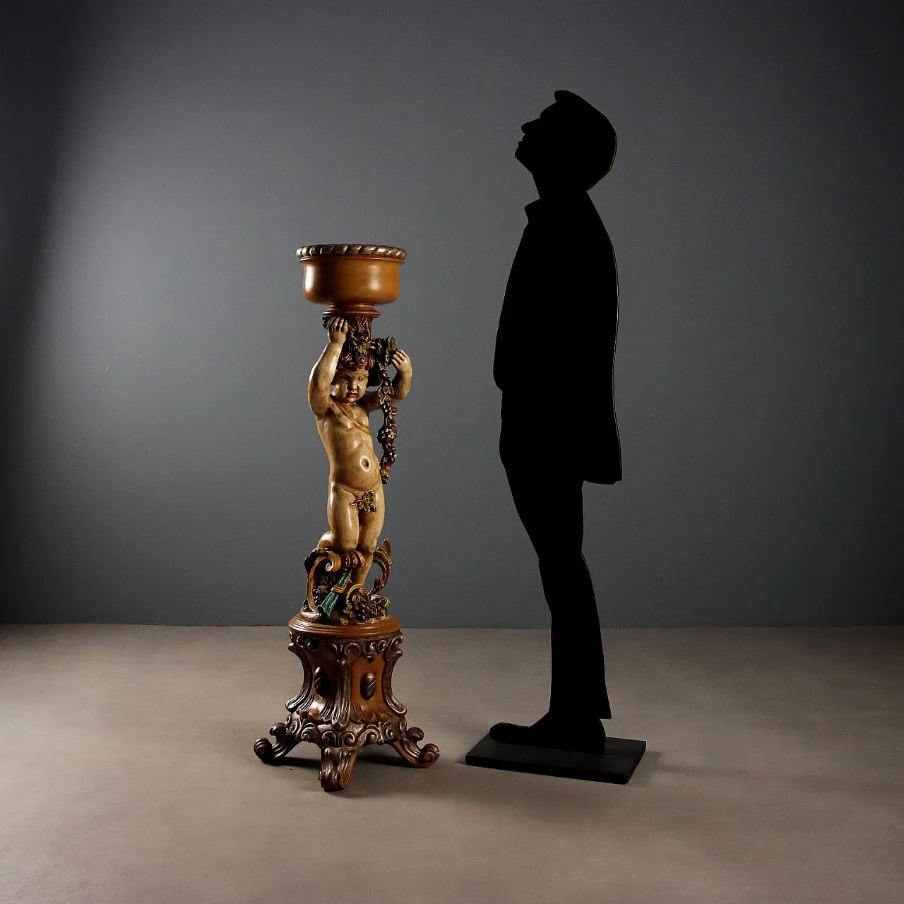 Column vase holder in Baroque style, 20th century 2