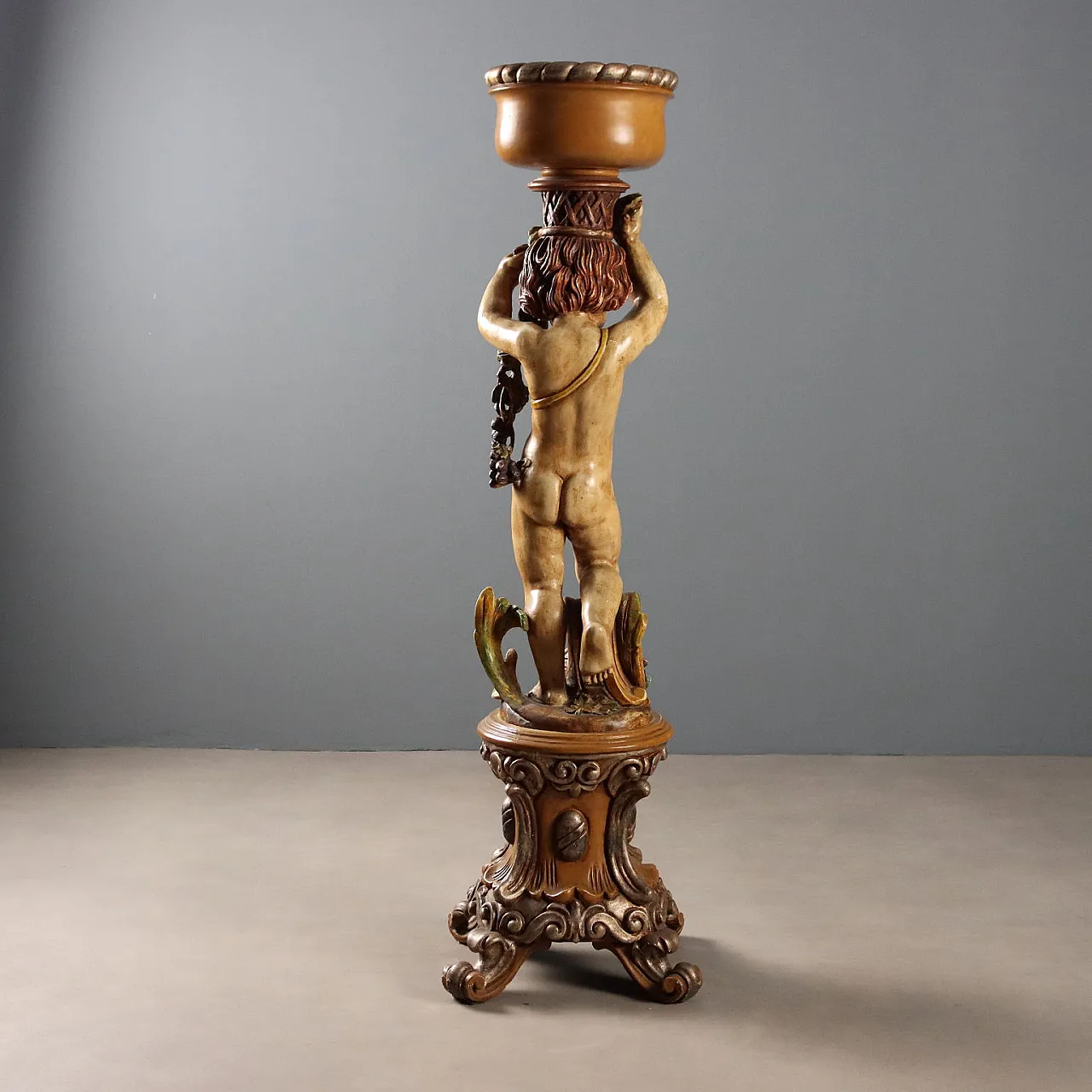 Column vase holder in Baroque style, 20th century 10