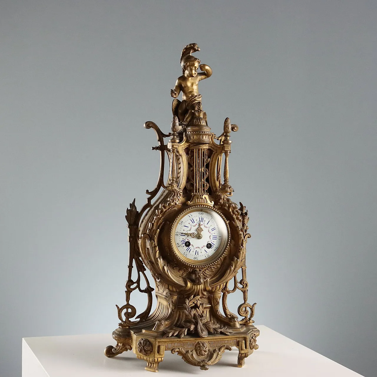 Eclectic style mantel clock, 19th century 1