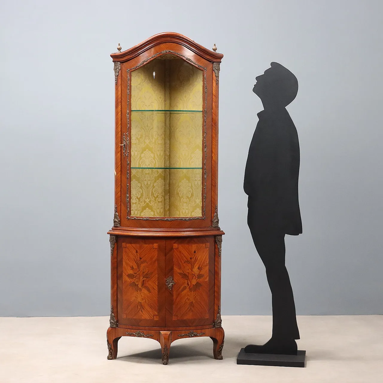Demi-Lune Napoleon III corner cupboard in Bois de Rose, 19th century 3