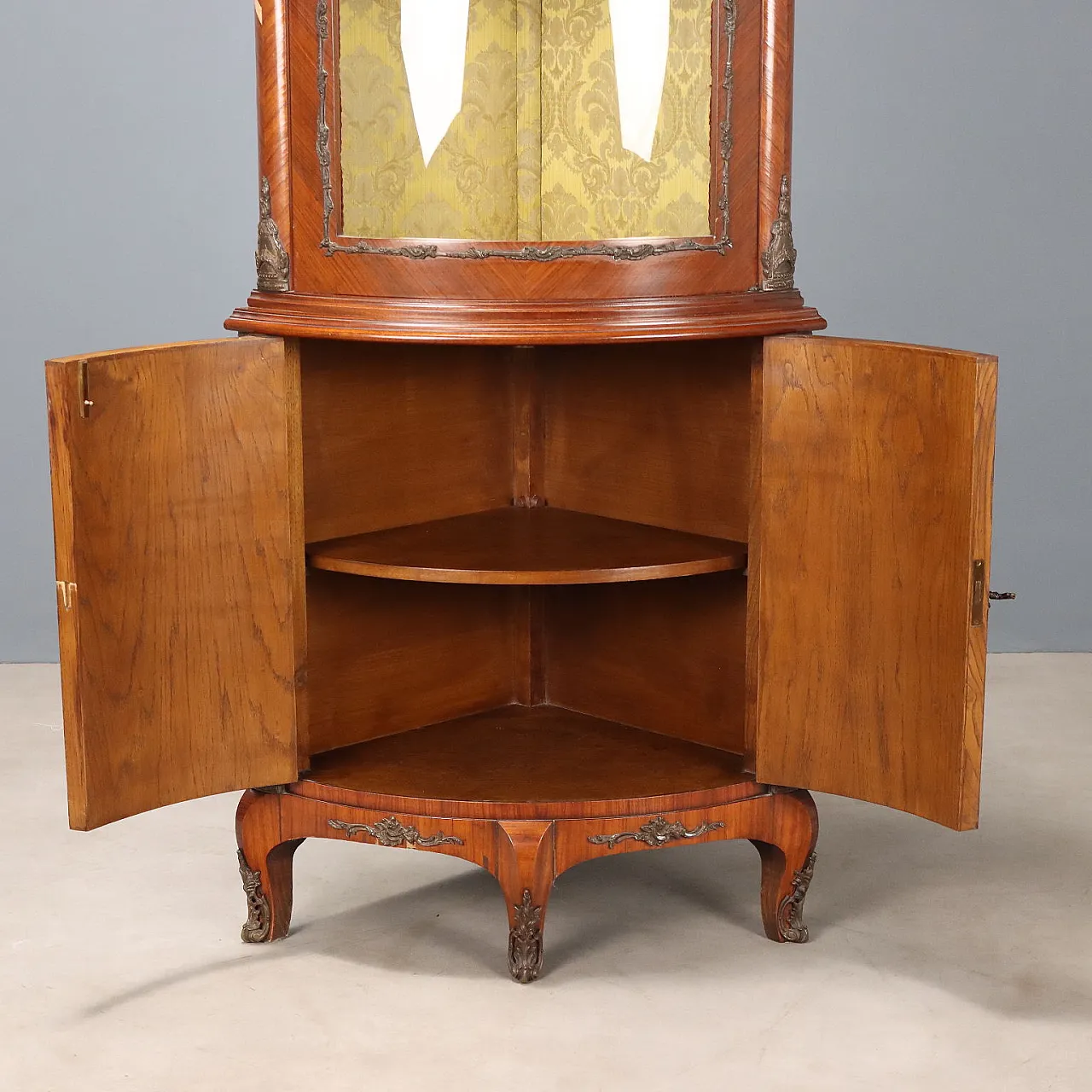 Demi-Lune Napoleon III corner cupboard in Bois de Rose, 19th century 5
