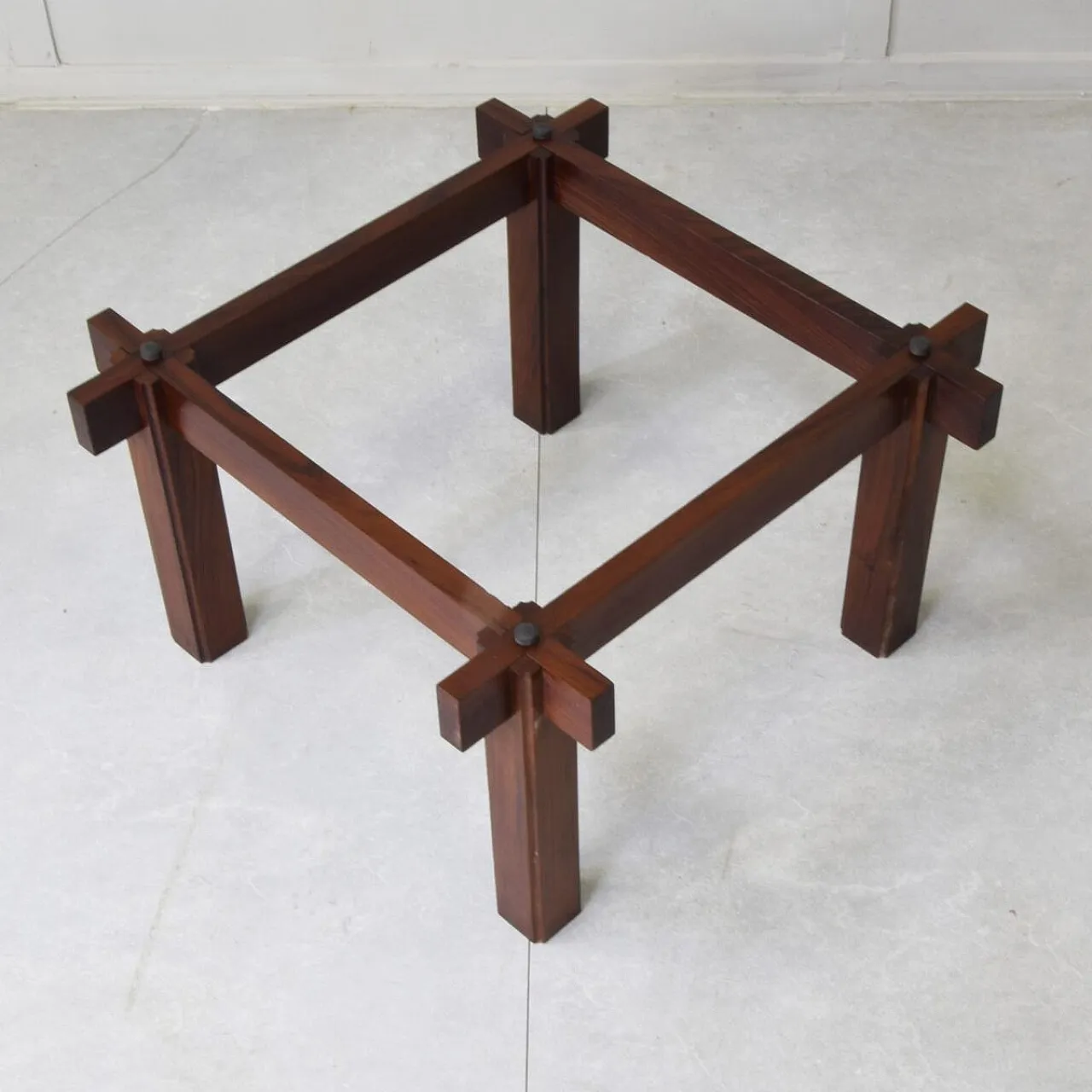Mid-Century Modern coffee table in glass and teak, 1960s 7