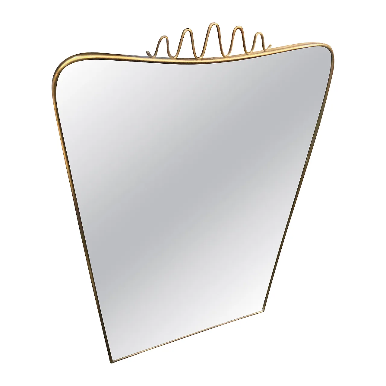 Specchio da parete in ottone massiccio di Gio Ponti, anni '50 1