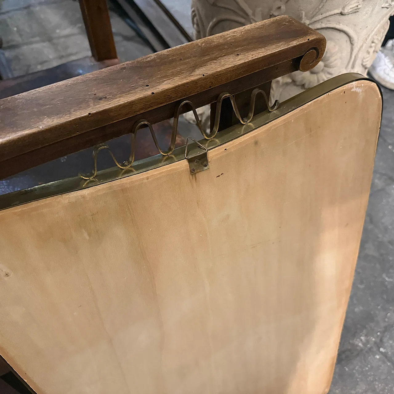 Specchio da parete in ottone massiccio di Gio Ponti, anni '50 2