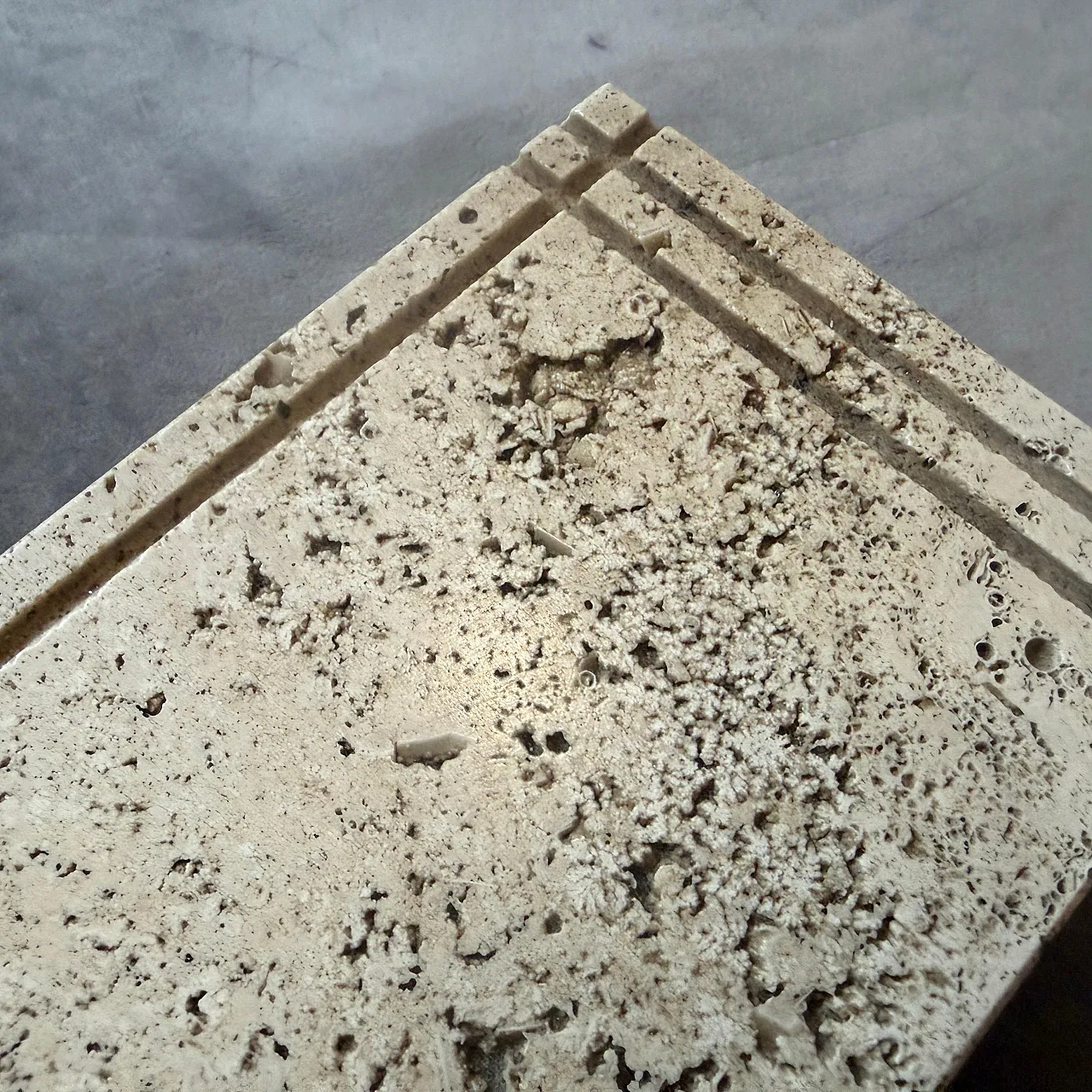 Travertine and brass box by Enzo Mari for f.lli Mannelli, 1970s 5