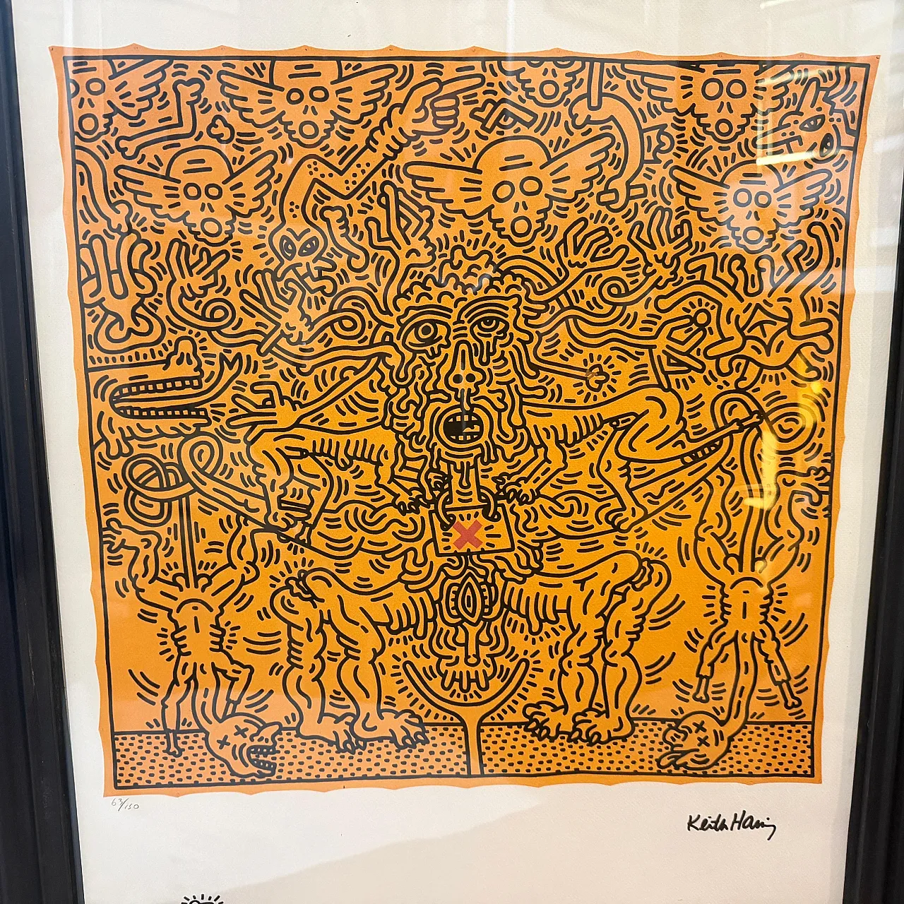 Keith Haring Pop art 63/150 Litografia Senza Titolo, anni 2000 14