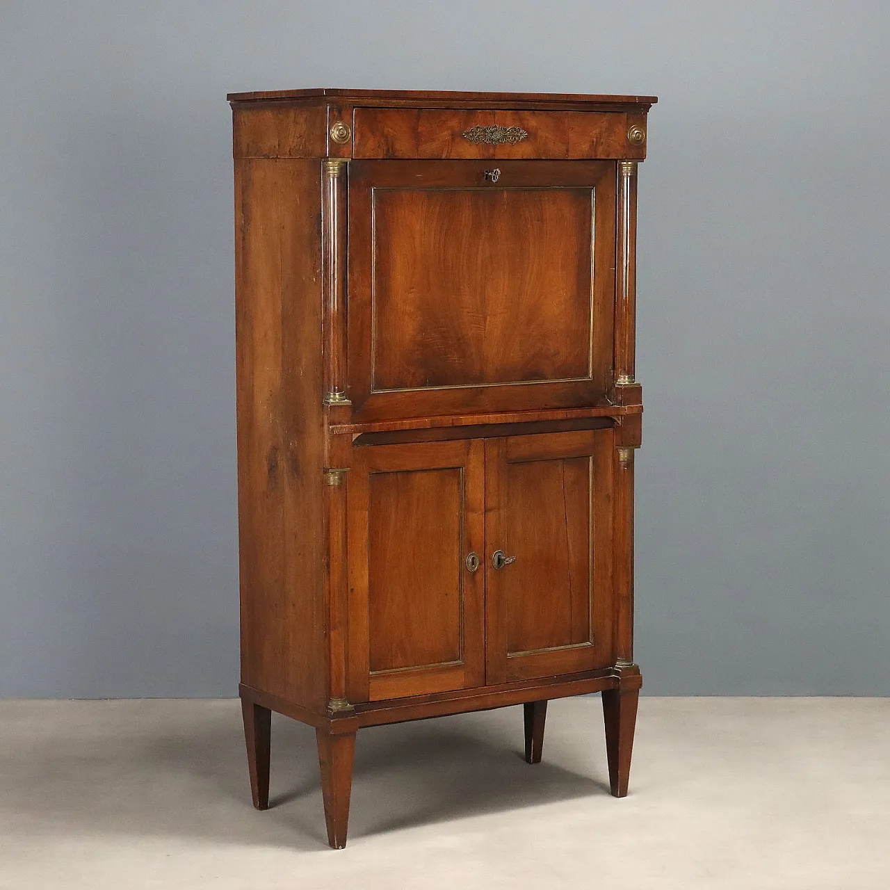 Empire secretaire in walnut, 19th century 1