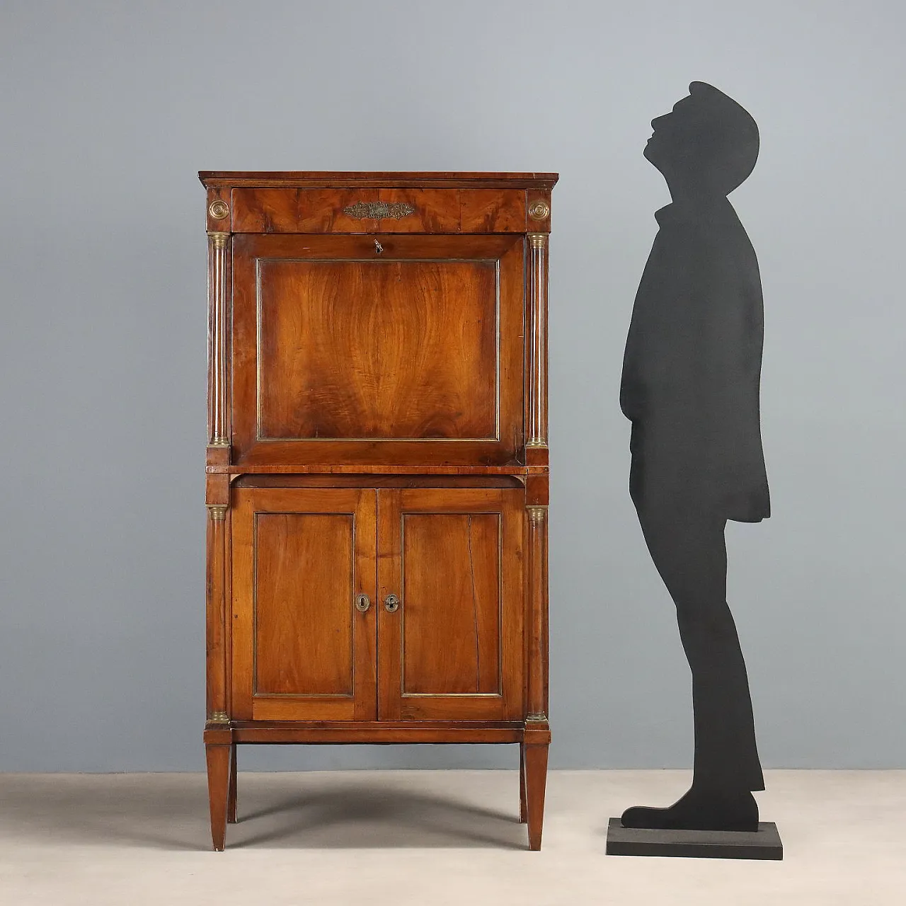 Empire secretaire in walnut, 19th century 2