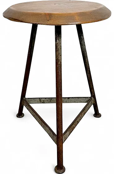 Grey Industrial Workshop Stool, 1960s