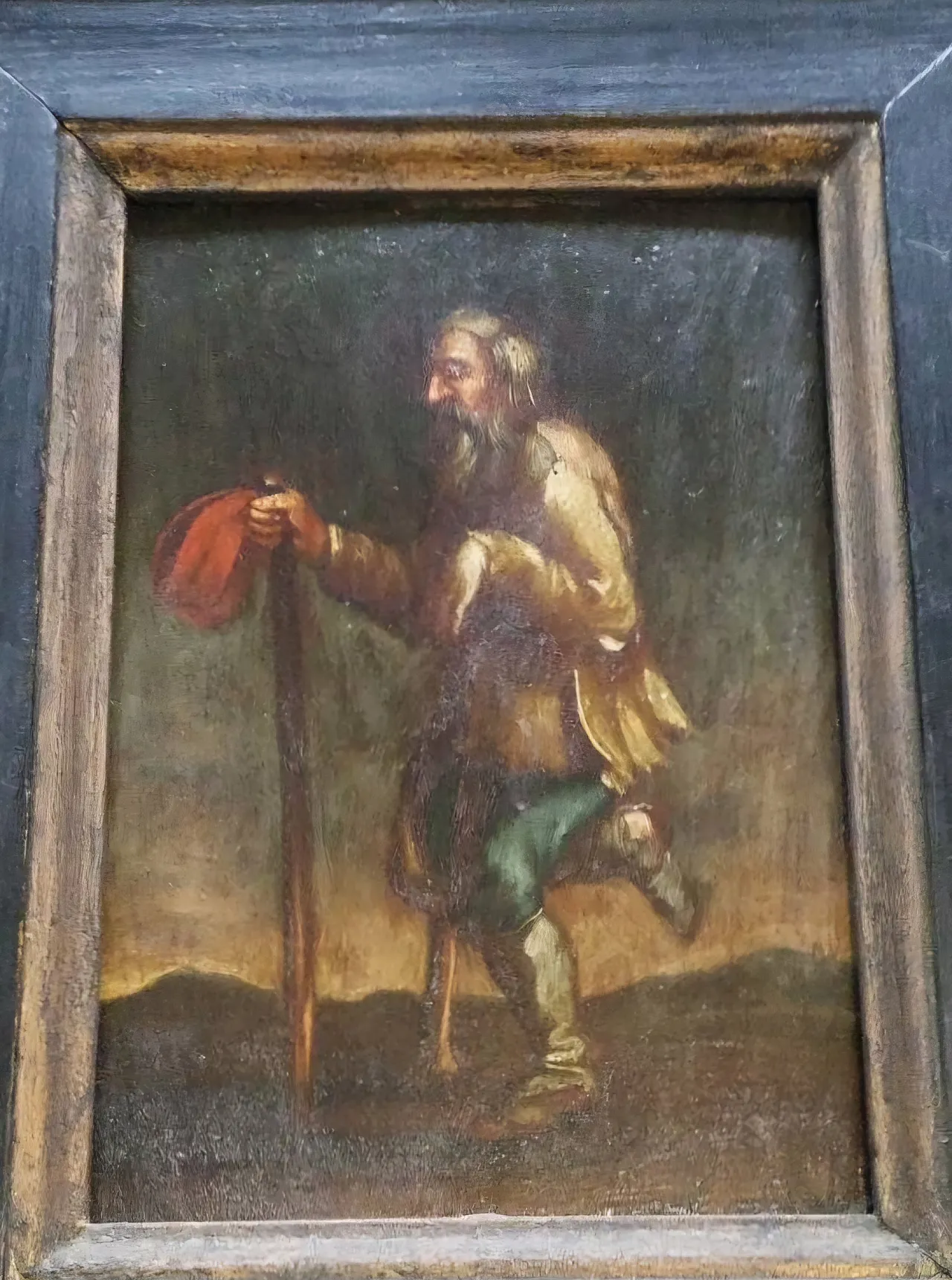 Mendicante con cappello rosso Scuola Francese, Olio su Tavola, '600 4