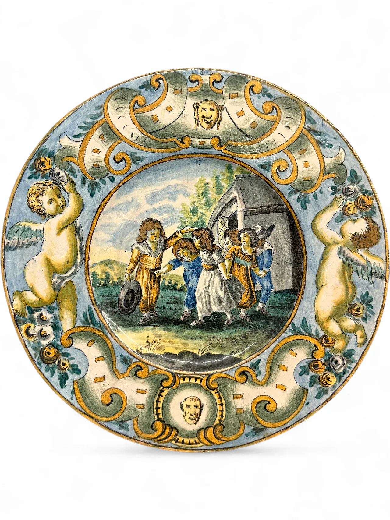 Naples majolica plate, 19th century 7