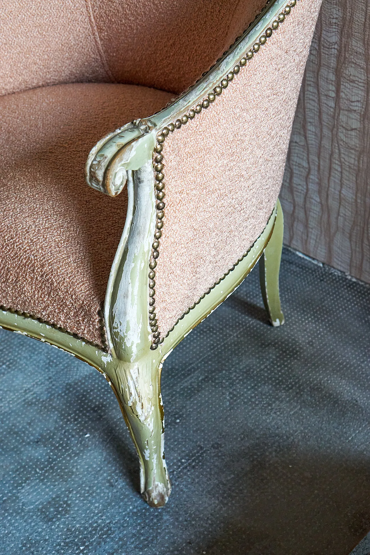 Pair of Louis XV style bedroom armchairs, 50s 4