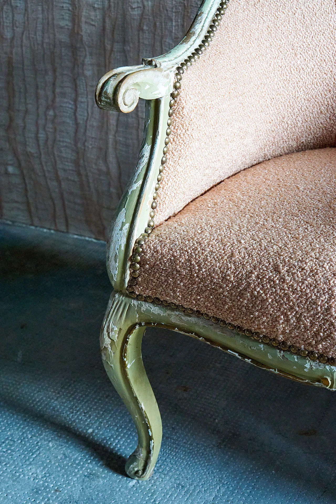 Pair of Louis XV style bedroom armchairs, 50s 6