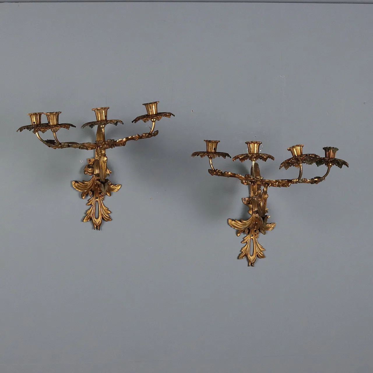 Pair of Baroque style appliques, 20th century 3