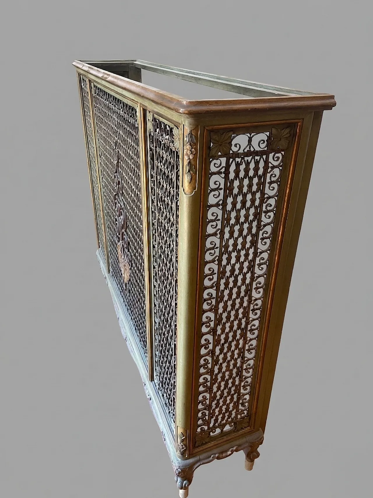 Copritermosifone a console stile Luigi XVI in legno, anni '30 3