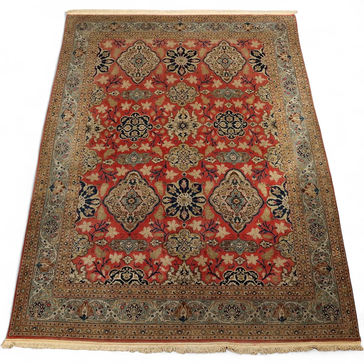 Kum rug in cotton and wool, 20th century 8