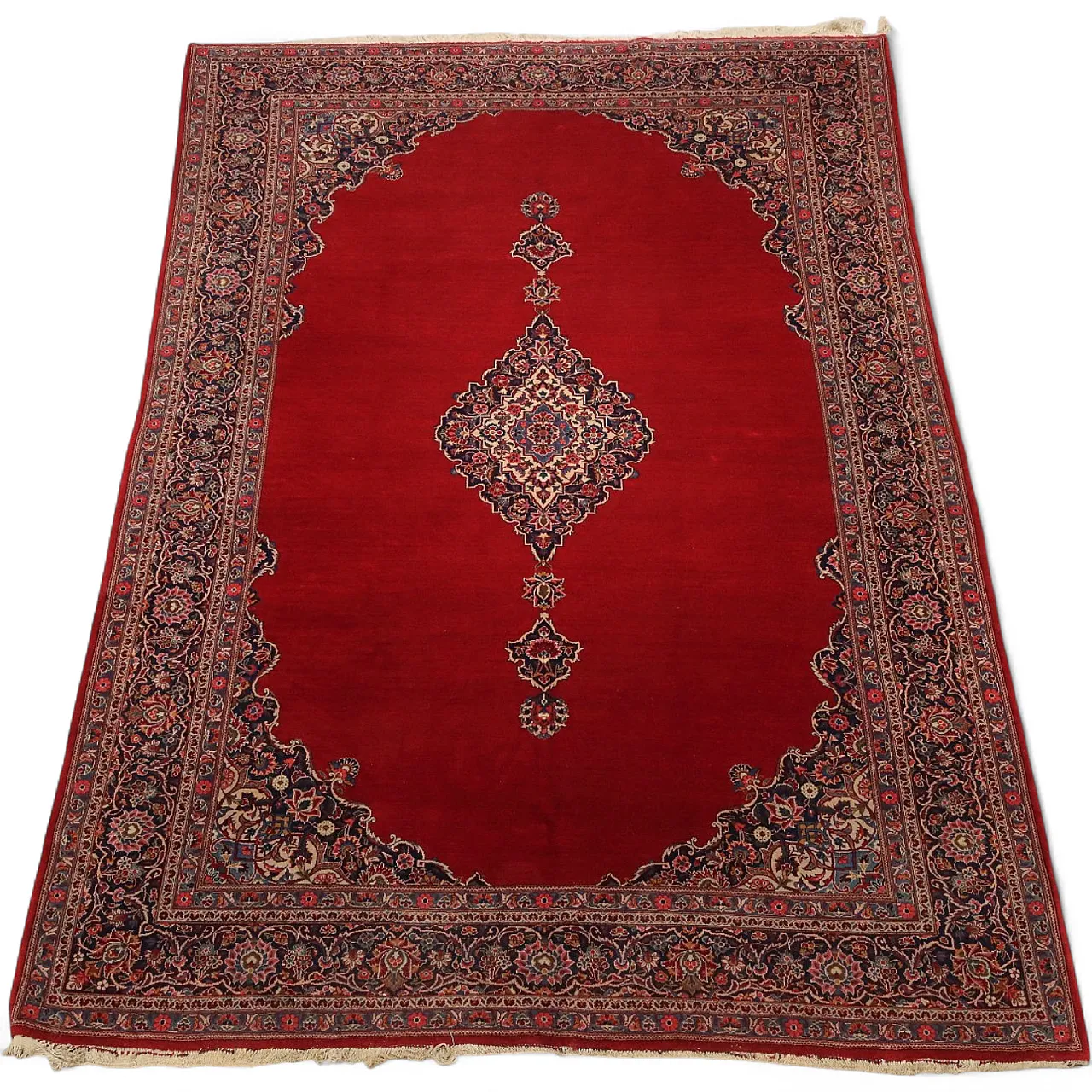 Keshan rug in cotton and wool, 20th century 8