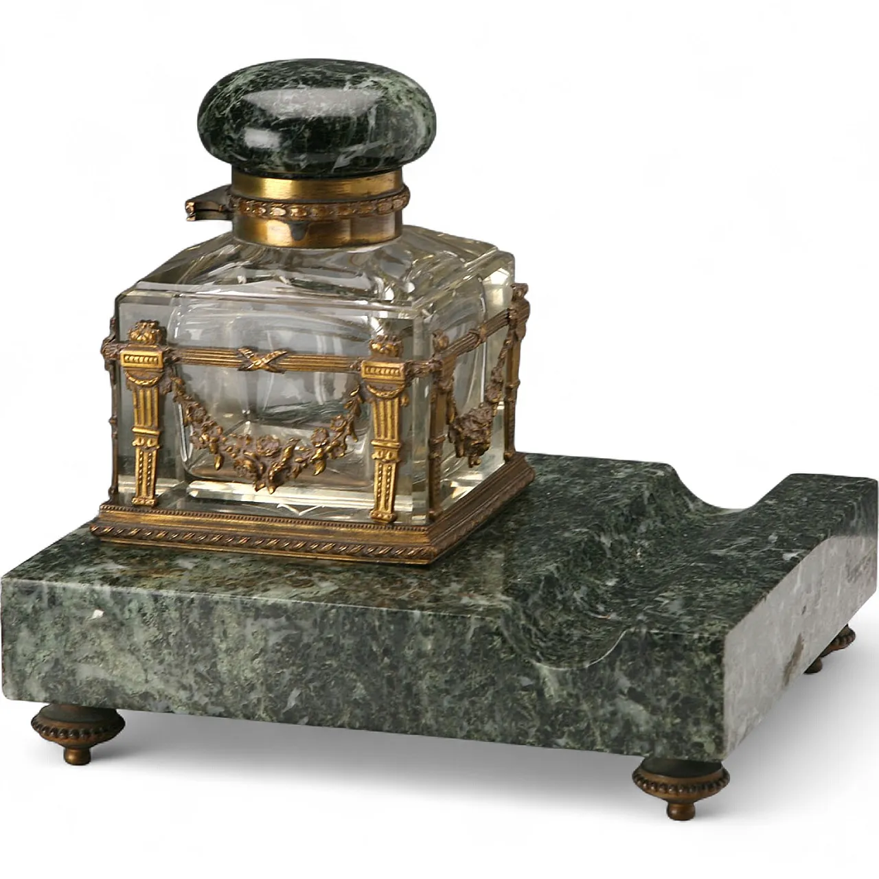 Green marble inkwell, 19th century 10