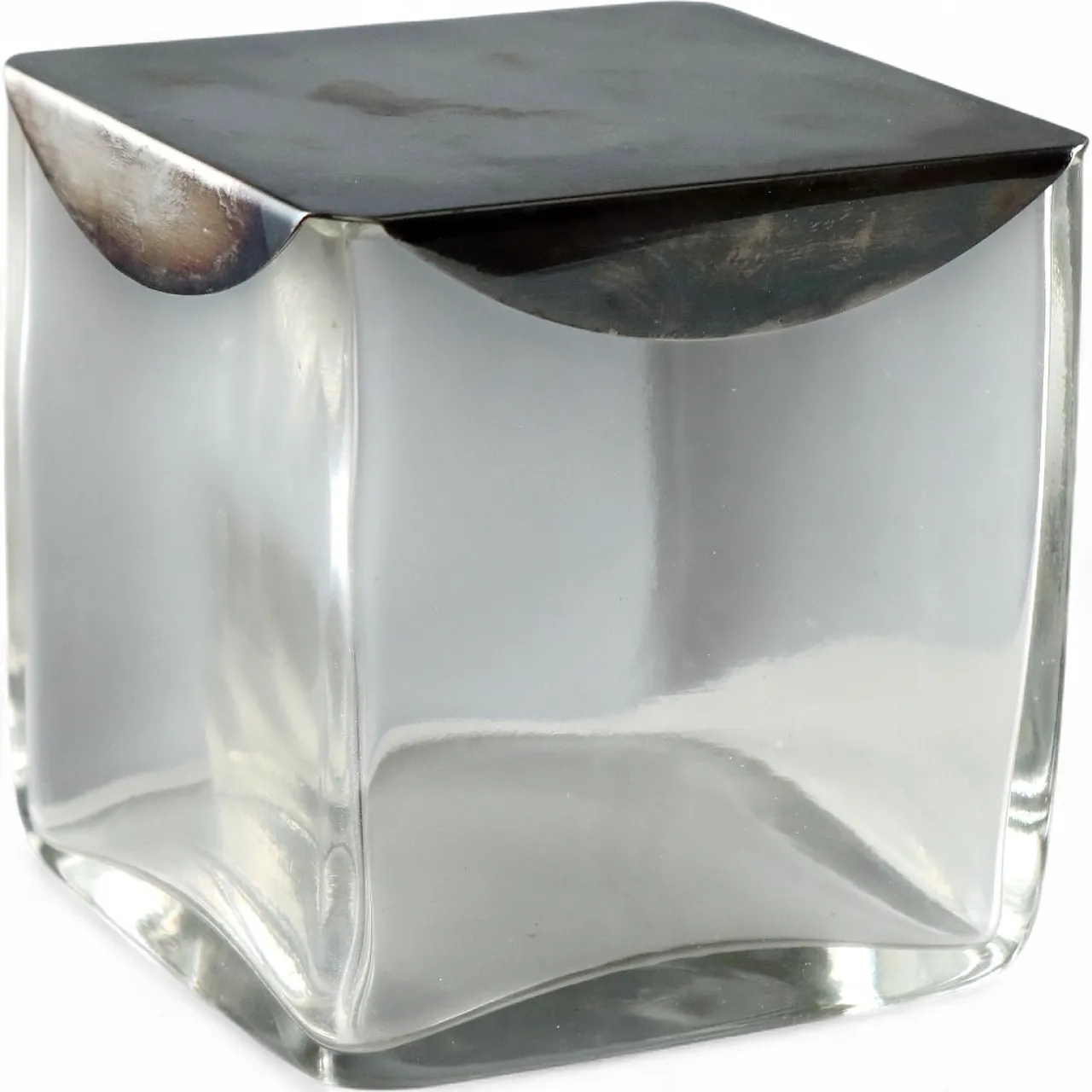 Sabattini Lino glass and metal box, 20th century 8