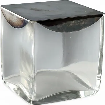 Sabattini Lino glass and metal box, 20th century