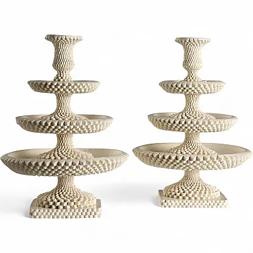 Pair of Neapolitan terraglia stands, 19th century