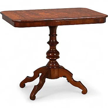 Walnut center table, 20th century