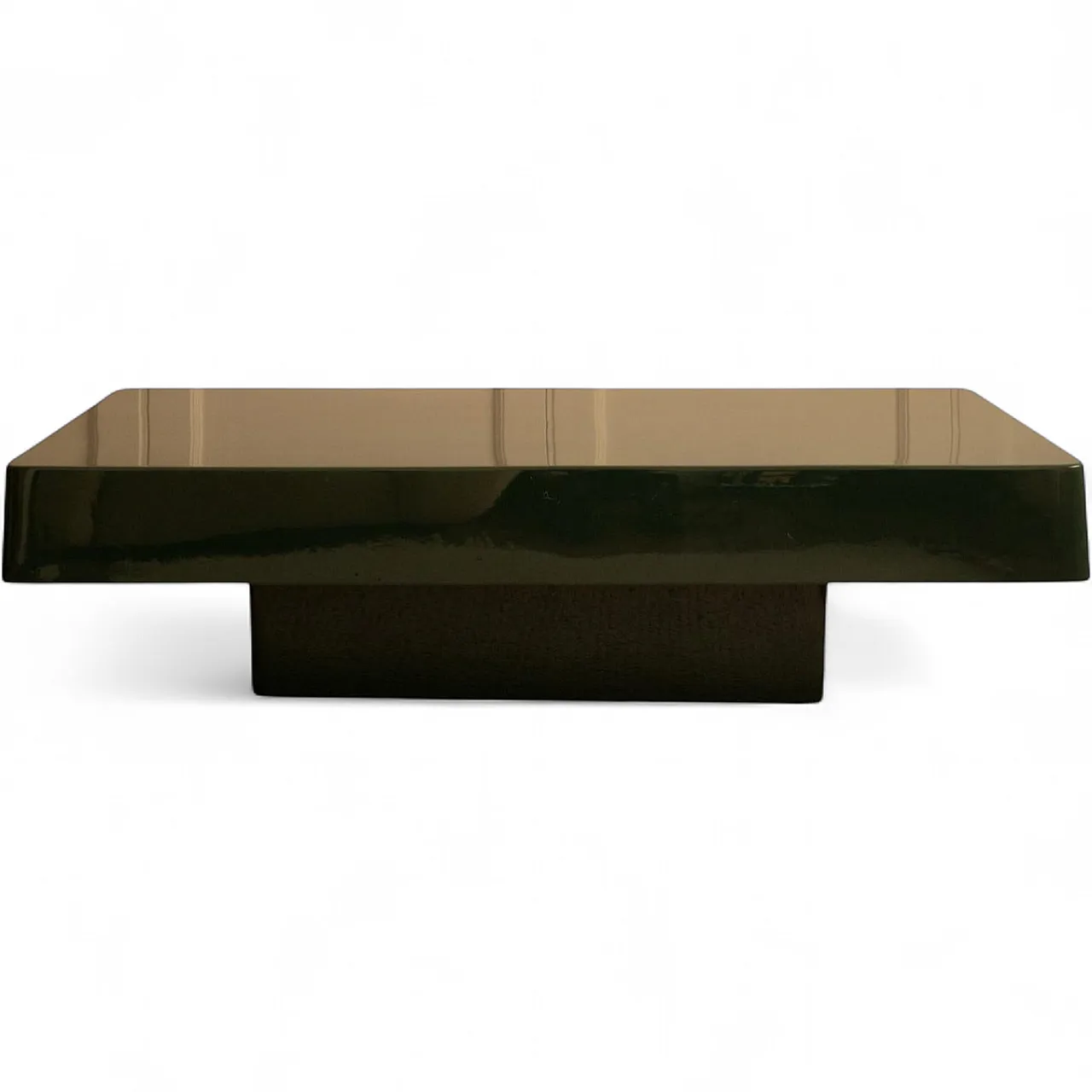 Green lacquered coffee table, 1970s 9