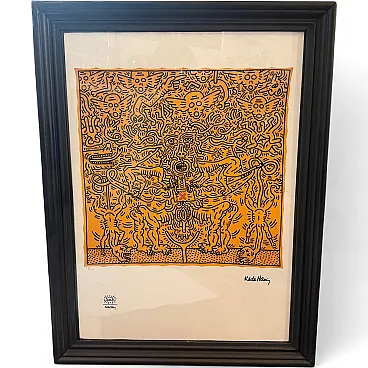 Keith Haring Pop art Framed 63/150 Untitled Lithography, 2000s