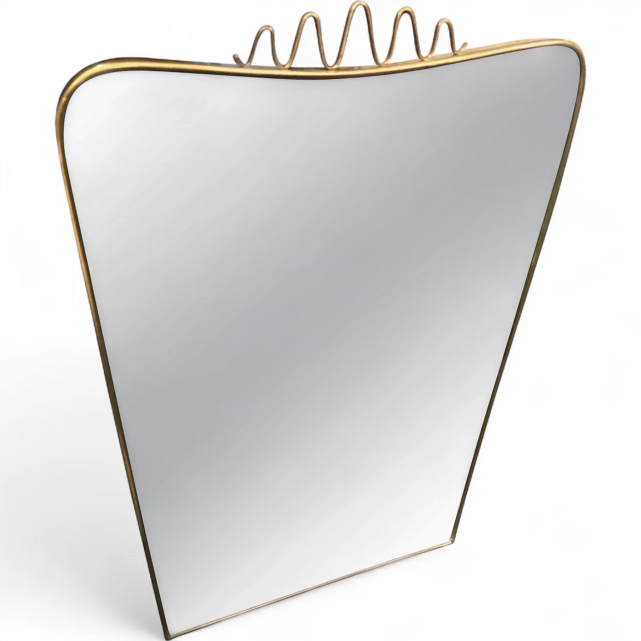 Specchio da parete in ottone massiccio di Gio Ponti, anni '50 15
